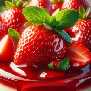 Tarta de fresa fresca.