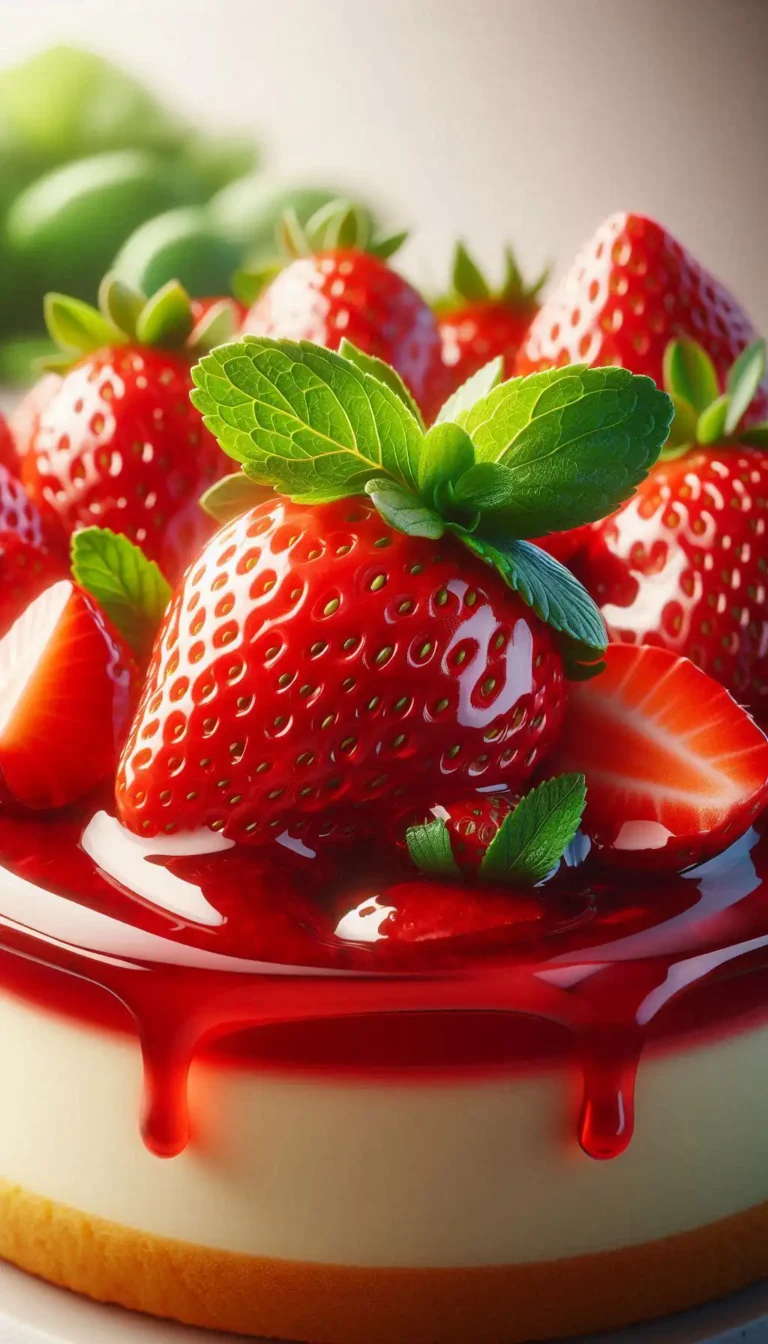 Tarta de fresa fresca.