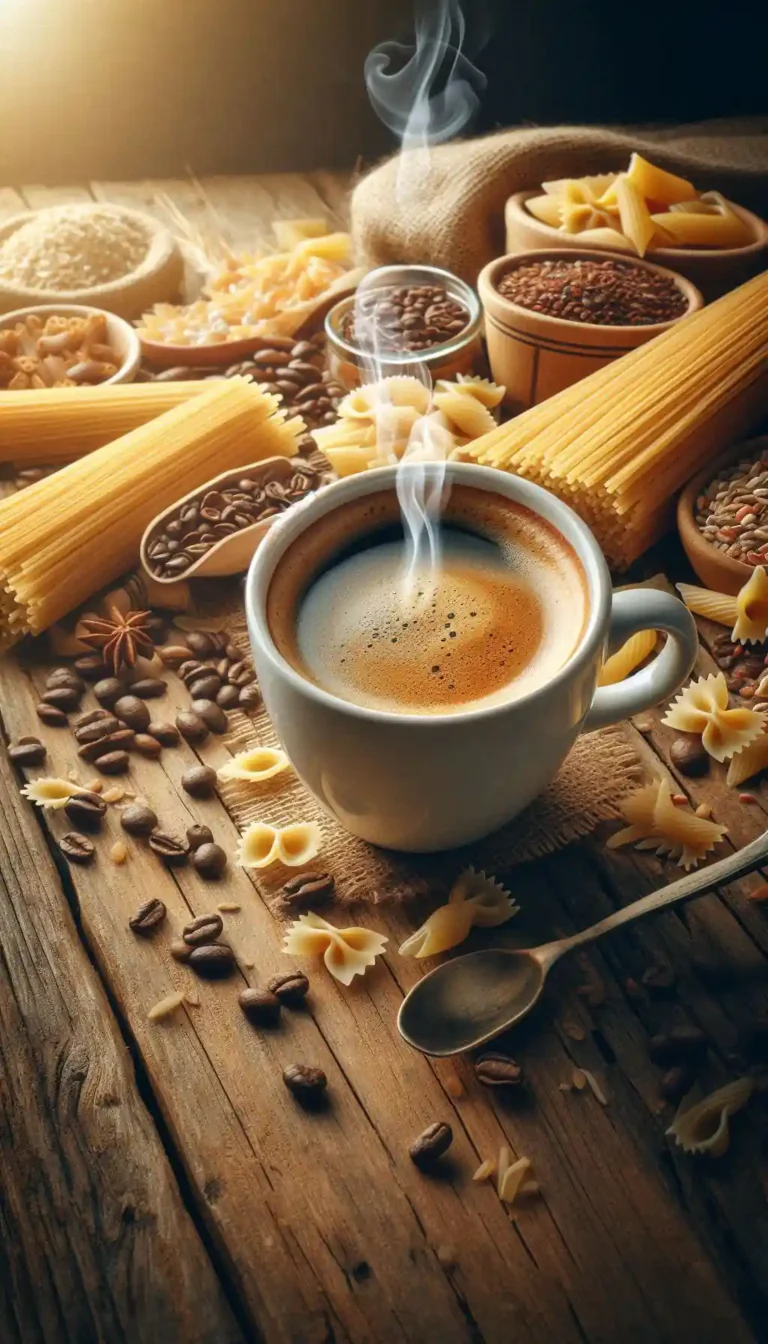 Taza de café negro en pastelería